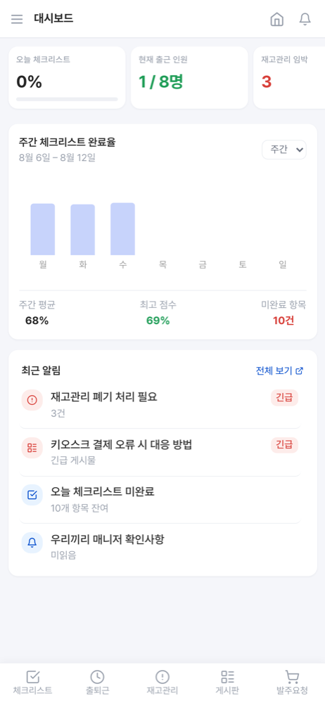 반오토 프로젝트 화면